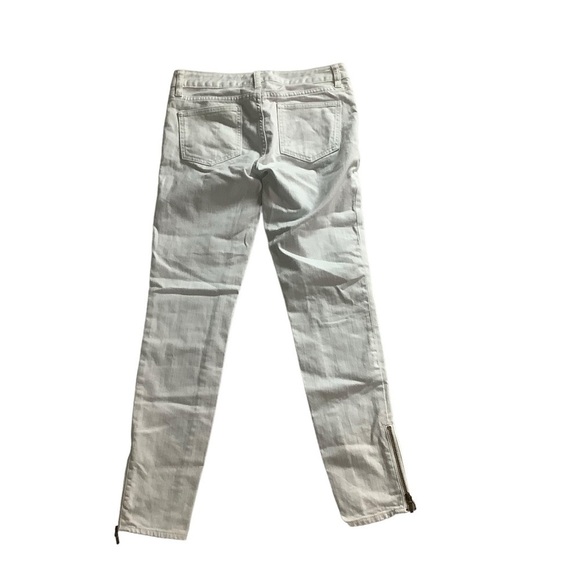 Tory Burch Cropped Slim Jeans White Size 25 Zipper Ankle - Picture 2 of 8